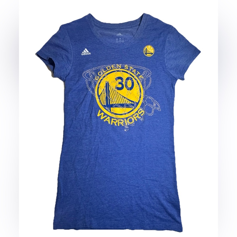 Adidas Golden State Warriors Shirt Curry #30 Tee Size M/L Medium Blue Basketball
